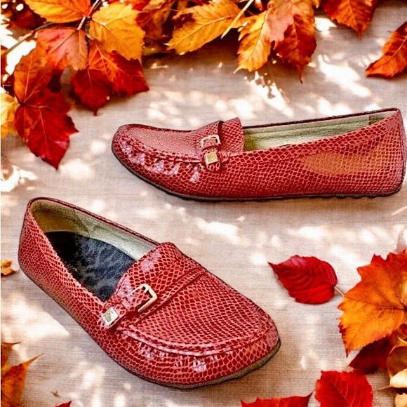 David Tate Loafer Patent Leather Snakeskin Print Womens size 12 - Picture 4 of 14